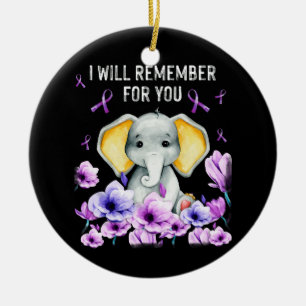 Alzheimer-Bewusstsein Niedlicher Elefant Keramik Ornament