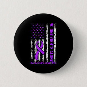Alzheimer-Bewusstseins-Kampf amerikanische USA-Fla Button