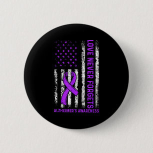 Alzheimer-Bewusstseins Kampf amerikanische USA-Fla Button