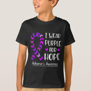 Alzheimer-Bewusstseins-Schleife-Schmetterling Lila T-Shirt