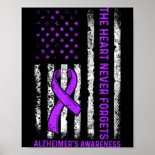 Alzheimer-Bewusstseinskampf amerikanische USA-Flag Poster