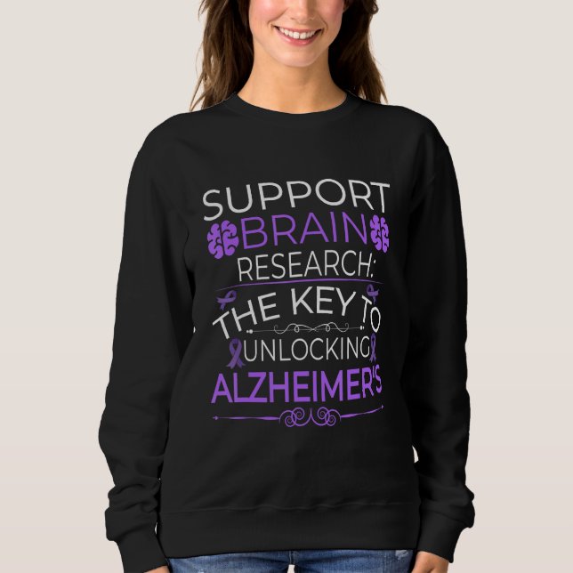 Alzheimer Brain Injury Design Purple Alzheimers Aw Sweatshirt (Vorderseite)