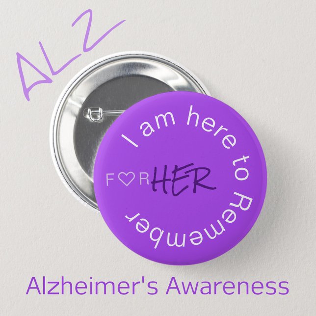 Alzheimer Disease Awareness Caregiver Lila Button (Von Creator hochgeladen)