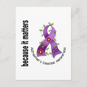 Alzheimer Disease Blume Ribbon 3 Postkarte