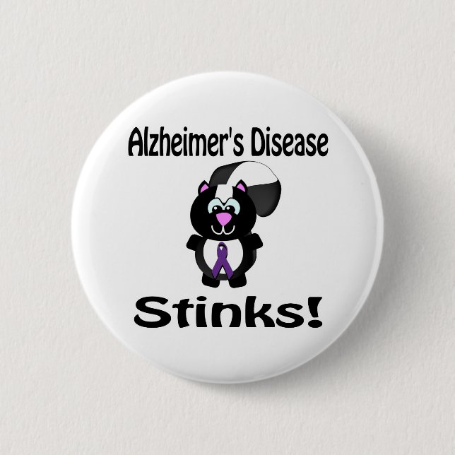 Alzheimer Disease stinkt Skunk Awareness De Button (Vorderseite)