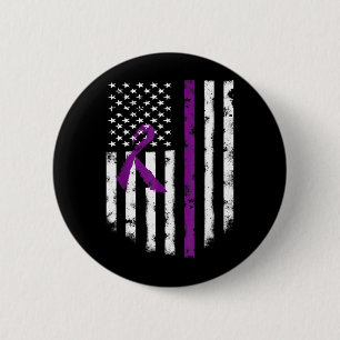 Alzheimer-Gehirn-Bewusstseins-Shirt Amerikanische Button