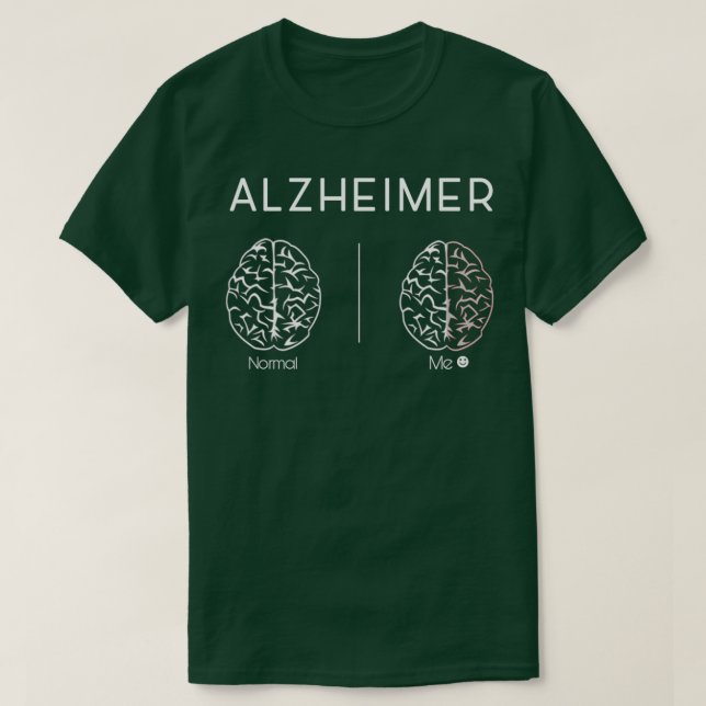 Alzheimer Gehirn vs normal Gehirnbewusstsein T-Shirt (Design vorne)