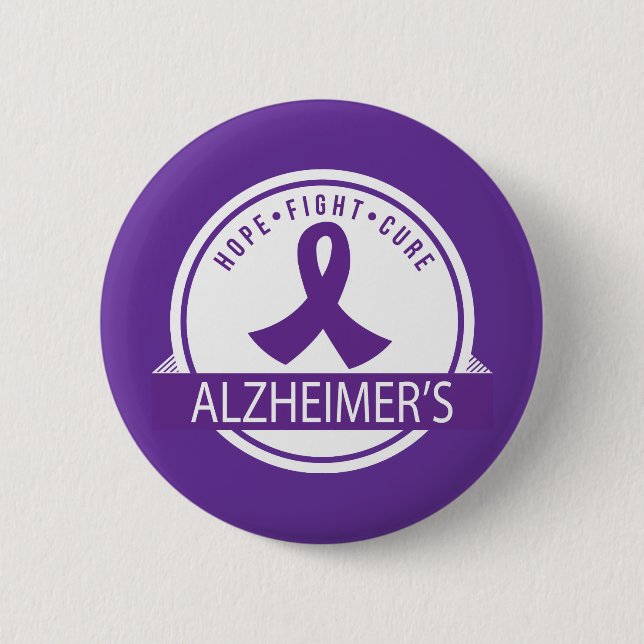 Alzheimer Hoffnungs-Kampf-Heilungs-Band Button (Vorderseite)