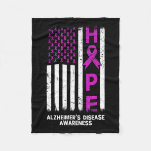 Alzheimer-Krankheit Bewusstsein Amerikanische Flag Fleecedecke