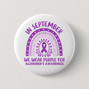 Alzheimer-Krankheit Bewusstsein Lila Band Button