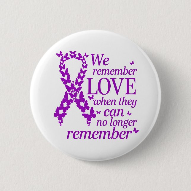 Alzheimer-Krankheit Bewusstsein Lila Band Button (Vorderseite)