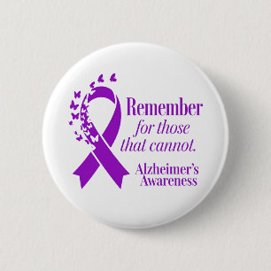Alzheimer-Krankheit Bewusstsein Lila Band Button