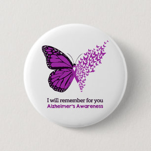 Alzheimer-Krankheit Bewusstsein Lila Band Button