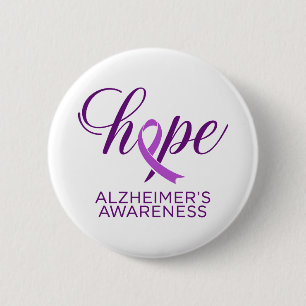 Alzheimer-Krankheit Bewusstsein Lila Band Button