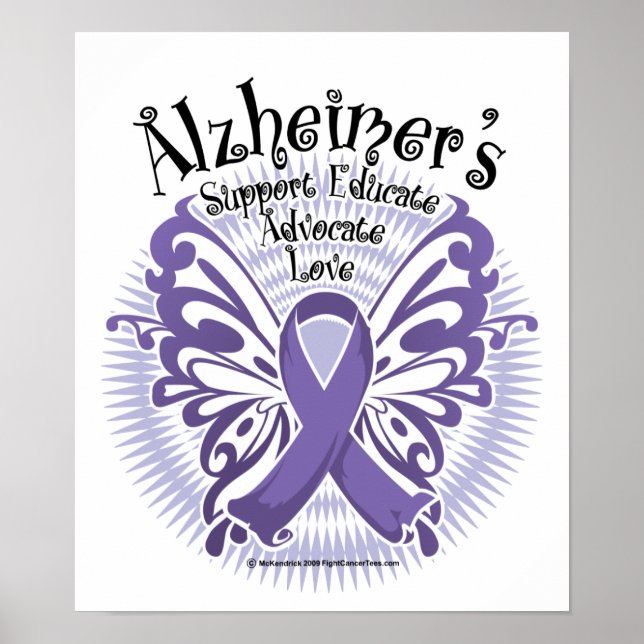 Alzheimer-Krankheit Schmetterling 3 Poster (Vorne)