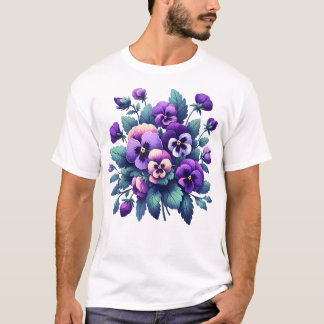 Alzheimer lila Blumenpansie Demenz Alzheimer T-Shirt