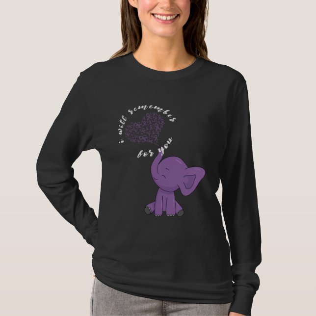 Alzheimer Monat I Endalz Purple Bow Elephant  1 T-Shirt (Vorderseite)