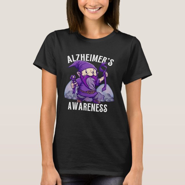 Alzheimer s Awareness Month Alzheimer Gnomes Purpl T-Shirt (Vorderseite)