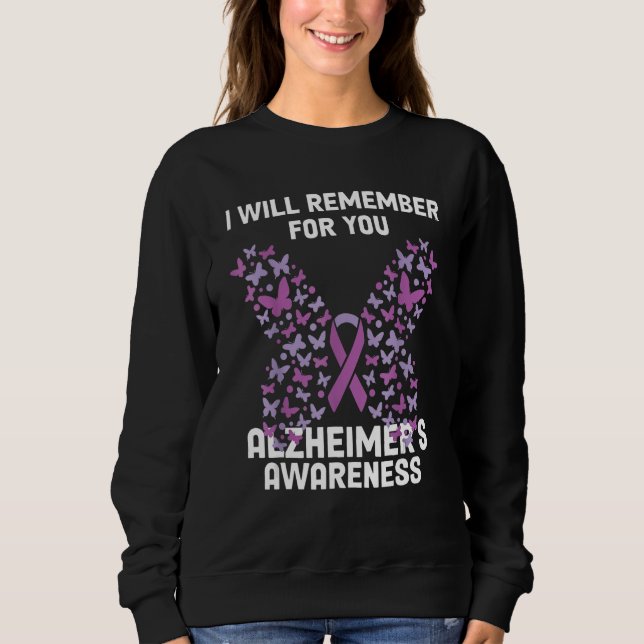 Alzheimer s Awareness Ribbon Purple Butterflies Sweatshirt (Vorderseite)