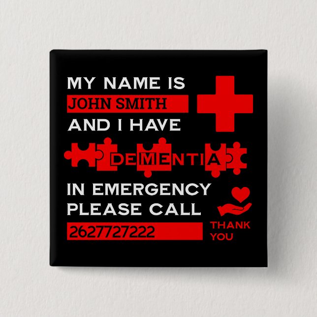 Alzheimer-Syndrom Button (Vorderseite)