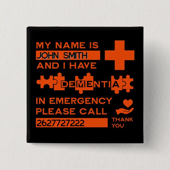 Alzheimer-Syndrom Button (Vorderseite)