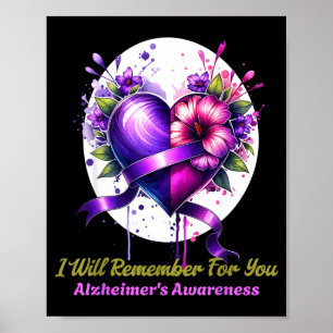 Alzheimer- und Gehirnbewusstsein Erinnern Für Poster