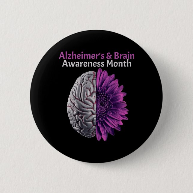 Alzheimer- und Gehirnerkrankungen bei Männern und  Button (Vorderseite)