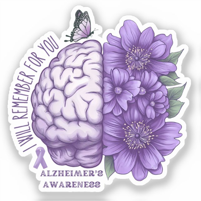Alzheimer's Awareness, an die ich für Sie denken w Aufkleber (Vorderseite)