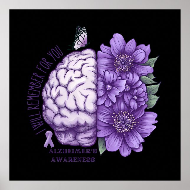 Alzheimer's Awareness, an die ich für Sie denken w Poster (Vorne)
