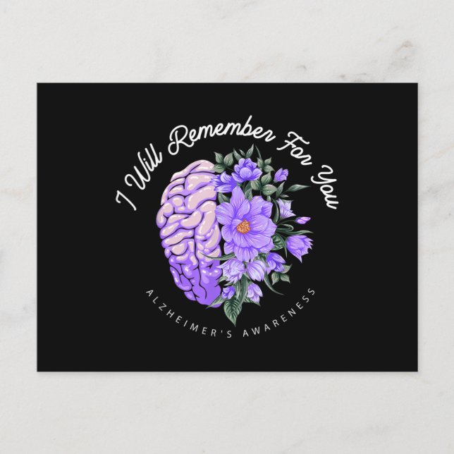 Alzheimer's Awareness, an die ich für Sie denken w Postkarte (Vorderseite)