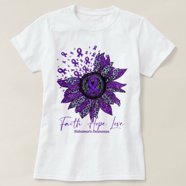 Alzheimer's Awareness Awareness Sonnenblume Faith  T-Shirt (Design vorne)