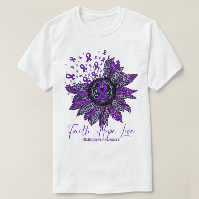Alzheimer's Awareness Awareness Sonnenblume Faith  T-Shirt (Design vorne)