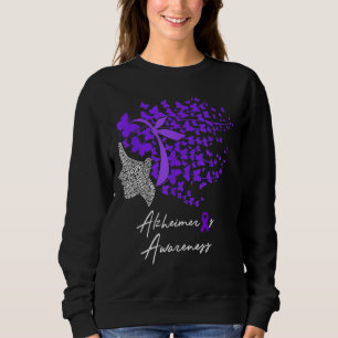 Alzheimer's Awareness Butterfly Swirl & Word Art Sweatshirt