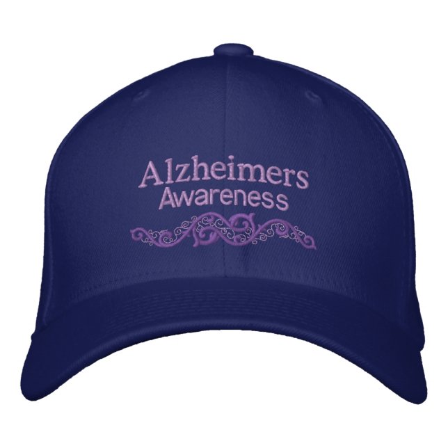 Alzheimers Awareness Custom Embroided Hat Bestickte Kappe (Vorderseite)