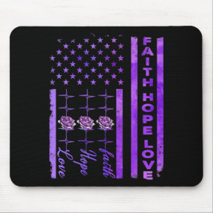 Alzheimers Awareness Faith Hope Liebe Lila Mousepad