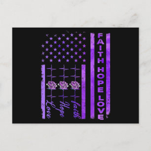 Alzheimers Awareness Faith Hope Liebe Lila Postkarte