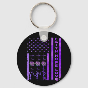 Alzheimers Awareness Faith Hope Liebe Lila Schlüsselanhänger