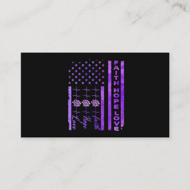 Alzheimers Awareness Faith Hope Liebe Lila Visitenkarte (Vorderseite)