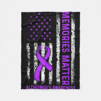 Alzheimer's awareness fight american usa flag fleecedecke
