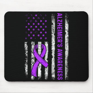Alzheimer's awareness fight american usa flag mousepad