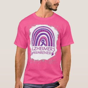 Alzheimers Awareness gebleicht Rainbow Lila Ribbo T-Shirt