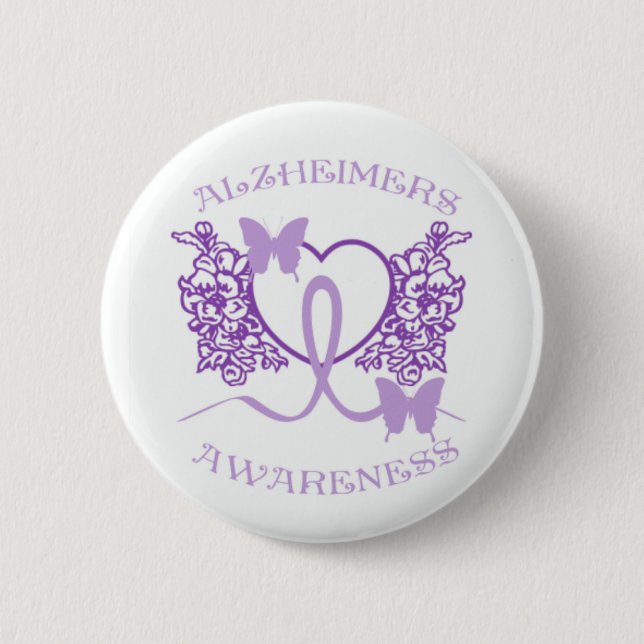 Alzheimers Awareness Lila Butterfells Button2 Button (Vorderseite)