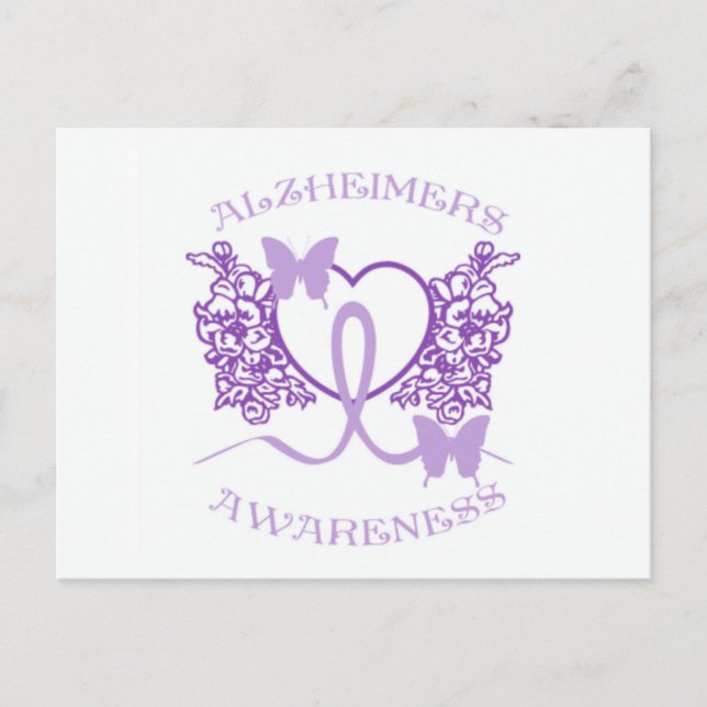 Alzheimers Awareness Lila Butterfells Postcard Postkarte (Vorderseite)