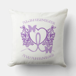 Alzheimers Awareness Lila Butterfly Pillow Kissen