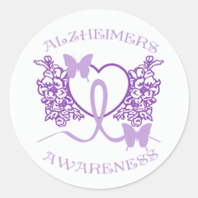 Alzheimers Awareness Lila Butterfly Stickers (Vorderseite)