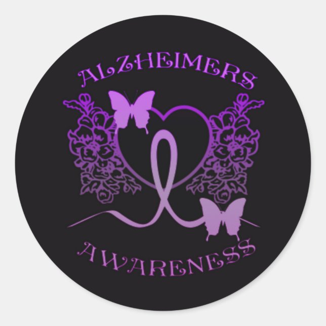 Alzheimers Awareness Lila Butterfly Stickers 2 (Vorderseite)