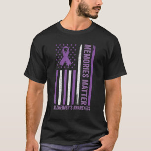 Alzheimer's Awareness Lila Ribbon Dementia Memoran T-Shirt