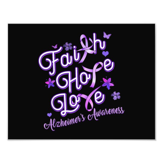Alzheimer's Awareness Lila Ribbon Products Faith Fotodruck (Vorne)