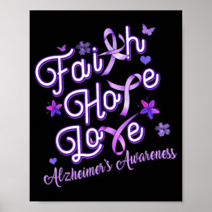 Alzheimer's Awareness Lila Ribbon Products Faith Poster