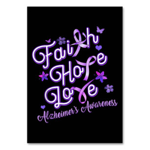 Alzheimer's Awareness Lila Ribbon Products Faith Tischnummer